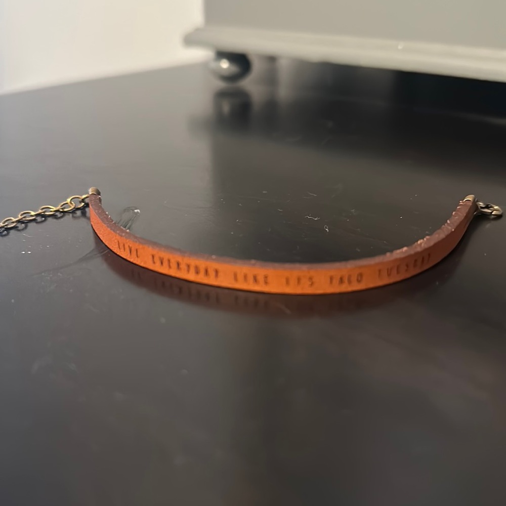 Brown “live every day like it’s taco Tuesday”bracelet